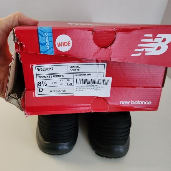 New Balance Women's 520 V7 Running Shoe, Black/Black, 8.5 Wide - Picture 8 of 8